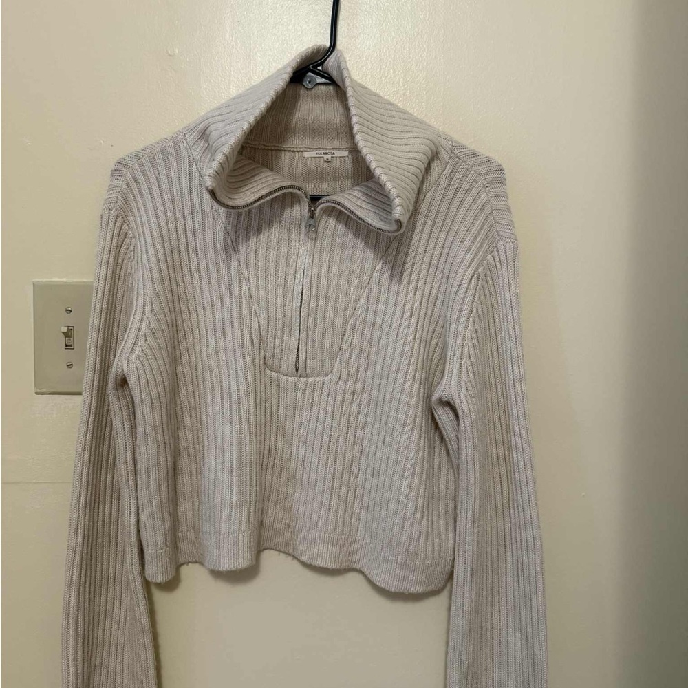 Tularosa Ribbed Cowl Neck Sweater - Cream